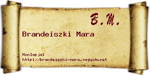 Brandeiszki Mara névjegykártya